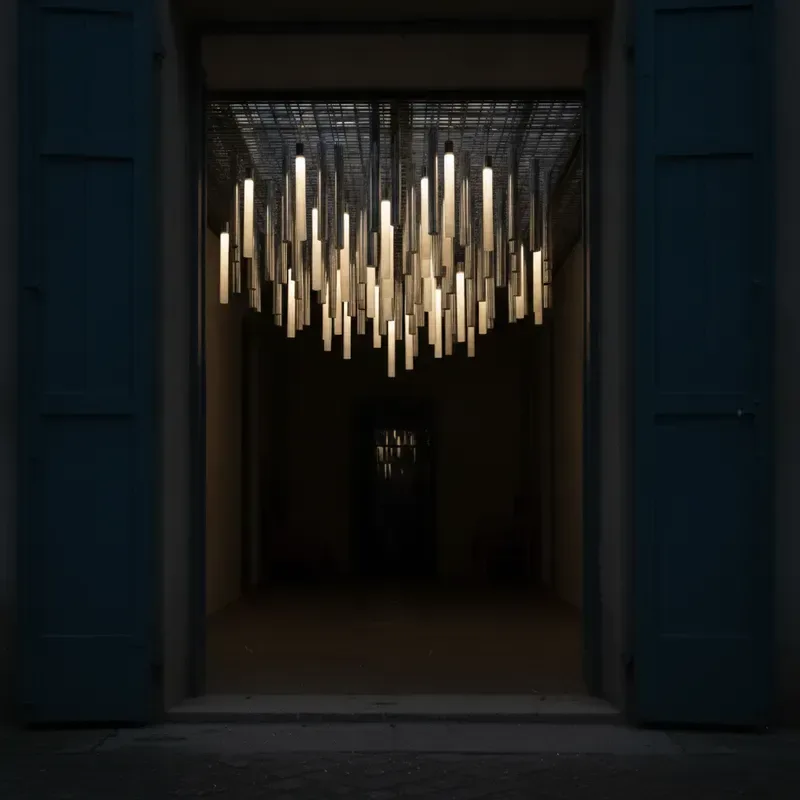 Lustre suspendu design à tubes lumineux