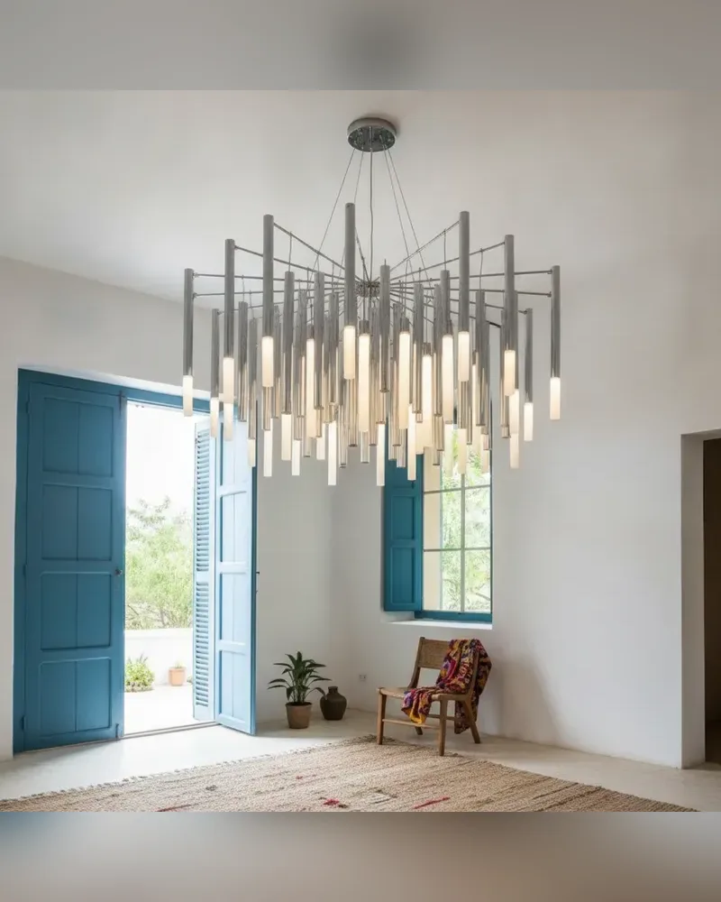 Lustre suspendu design à tubes lumineux