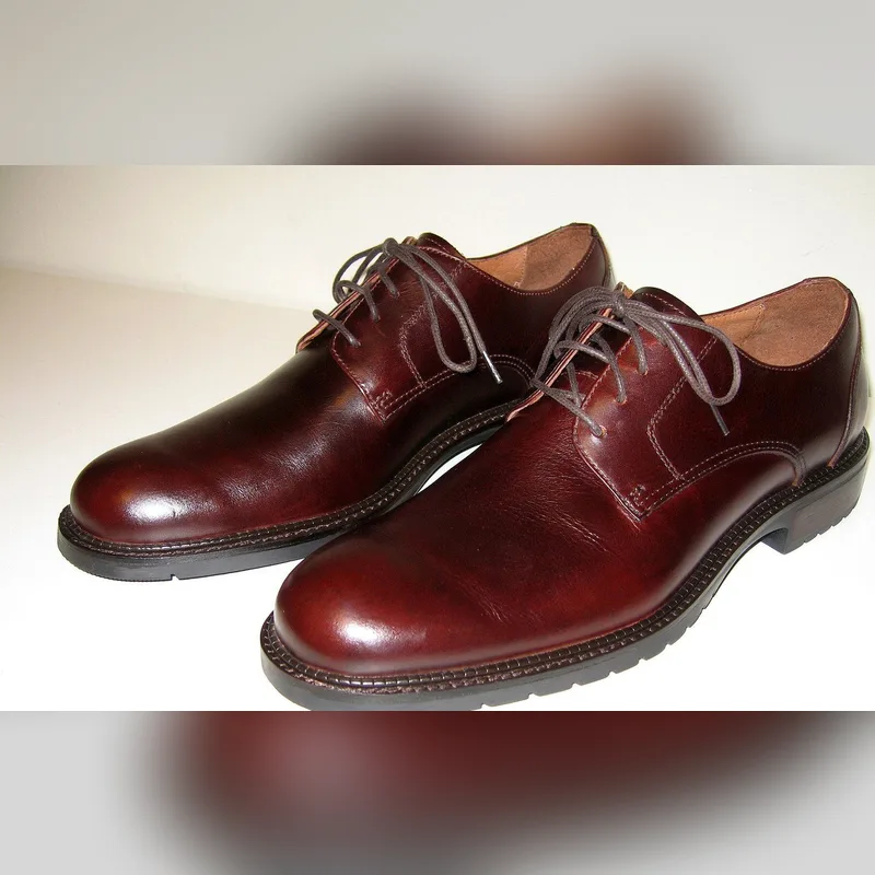 Chaussures homme en cuir bordeaux à lacets
